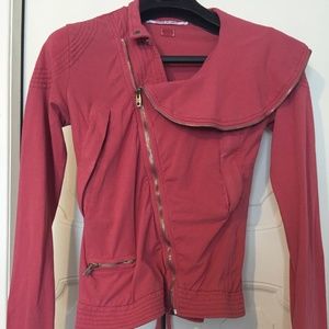 Nolita (Italy) new rose top with designer zipper, lacing and trim details, XS
